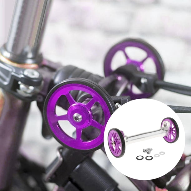 Varilla de extensión de bicicleta plegable para transporte de Plata violeta Sharpla Ruedas fáciles de bicicleta
