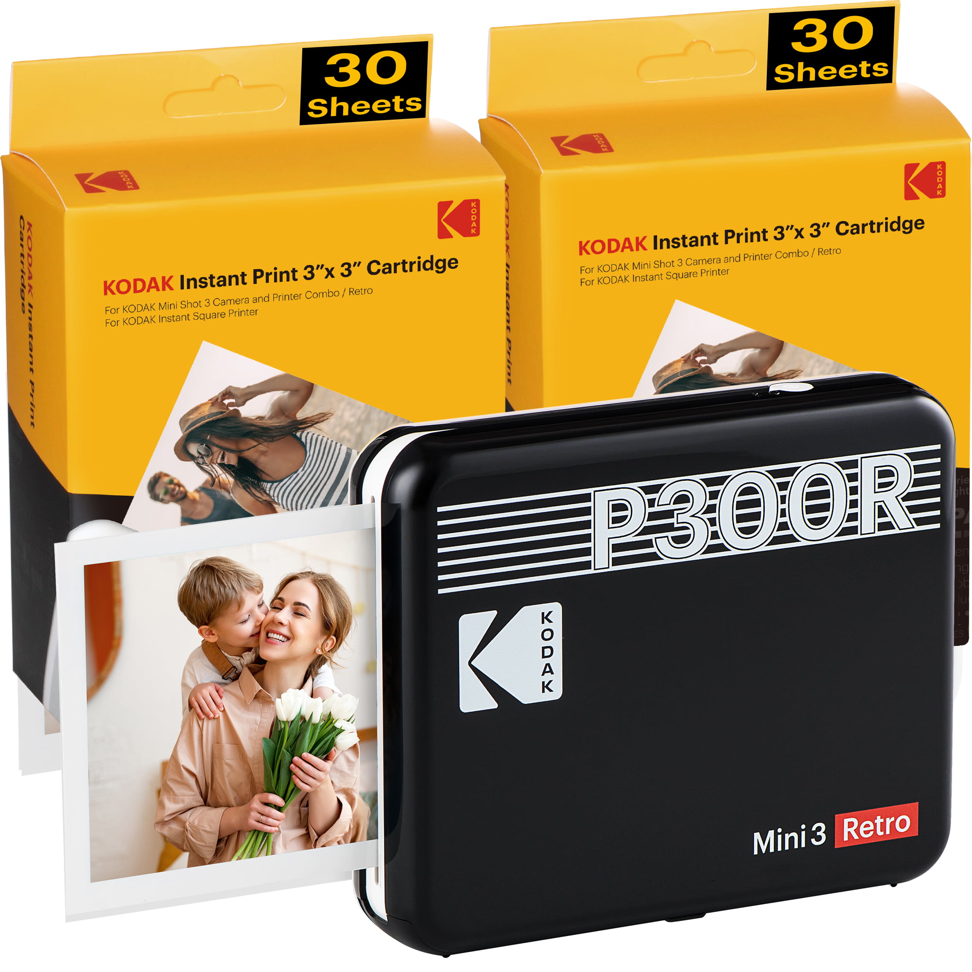 Photo Paper for Mini Photo Printer Kodak NEW Ink Ribbon Paper,30 Photo Cartridge Thermal Sublimation Shot Combo White