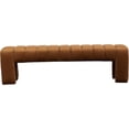 thumbnail image 3 of Meridian Furniture Andaz 17.5" Velvet & Solid Wood Bench in Saddle, 3 of 8