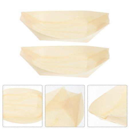 

Boat Sushi Serving Tray Boats Disposable Plates Wooden Wood Snack Plate Mini Leaf Dish Container Platter Trays Bamboo Appetizers