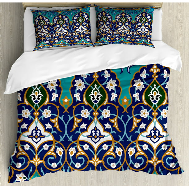 Moroccan Queen Size Duvet Cover Set, Moroccan Style Duvet Cover Set Simple Plaid