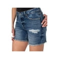 thumbnail image 3 of EARNEST SEWN NEW YORK Womens Blue Denim Pocketed Distressed Button Fly Frayed Hem Shorts Shorts 34, 3 of 4