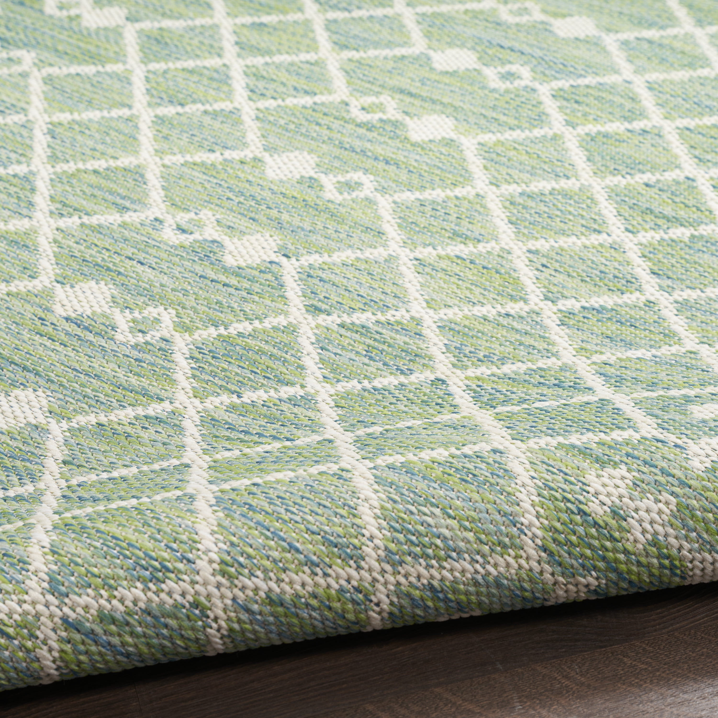 Nourison Positano Indoor/Outdoor Blue Green 5' x 7' Area Rug (5x7)