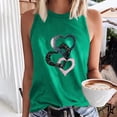 thumbnail image 2 of Jewelreauty Women Crew Neck Tank Tops Casual Sleeveless Cute Heart Print T-Shirts Summer Loose Lightweight Tee (L, E Green), 2 of 5