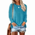 thumbnail image 3 of ZEHJUHAN Women's Plus Size 3-Pack Long Sleeve Shirts - Crew Neck Loose Fit Tunics for Casual Wear Green Blue Fuchsia，4XL, 3 of 13