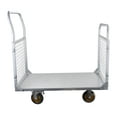 thumbnail image 4 of Platform Truck with Cage, 6-in-1 Platform Hand Truck with 6" casters, Rmovable Side, Foldable Heavy Duty Push Cart Dolly W/Swivel Wheel,1800lbs Capacity, Large Flatbed Utility Carts, 4 of 13