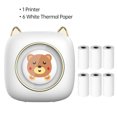 thumbnail image 1 of Label printer,Notes Journal Receipt 57x25mm Sticker With 6 203dpi Picture Label Printer Portable Thermal Diy Handcraft List Picture Label Diy Receipt Paper Sticker List Notes Journal 6 Roll Thermal, 1 of 6