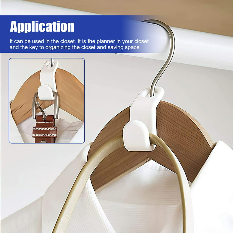  Hanger Hooks Clothes Hanger Connector Hooks 10 Pieces Thickened  Hanger Extender Clips ，Buckle Hook for Closet Space Savers and Organizer  Closets superimposed to Connect (White) : Home & Kitchen