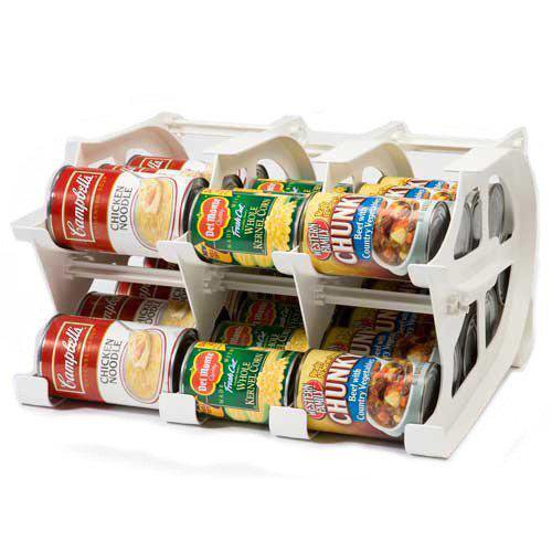 fifo mini can tracker stores up to 30 cans | rotates first in first out | storage for cupboard, pantry and cabinet | organize your kitchen | 4" cans or taller (mini can tracker - 30 cans)