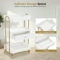 thumbnail image 4 of BarberPub Utility Cart with Storage Drawer and 3 Shelves, Trolley with Lockable Wheels, 4 of 8
