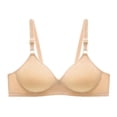 thumbnail image 4 of Sakmal Bralette Bras for Women Plus Size Lace Lift Plunge Beige Ladies Bras L, 4 of 4