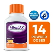 MiraLAX Laxative Powder for Gentle Constipation Relief, PEG 3350, Orange Flavor, 14 Dose