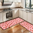 thumbnail image 3 of Kitchen Rugs Sets Of 2,Red Strawberry Plants Fruit Pink Pattern Anti Fatigue Kitchen Mat Rugs Non Slip Washable,Decorative Kitchen Floor Mats for Kitchen,Sink,Laundry,17"x47"+17"x47", 3 of 5