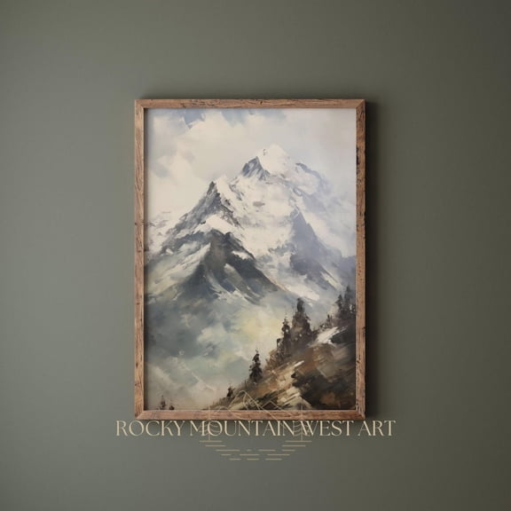 Vintage Mountain Wall Art Forest Wall Art Rustic Pine Forest Vintage Pine Tree Print Woodland Nursery Wall Art Rustic Home Decor Home Decor #102, Unframed Poster Size 8x12