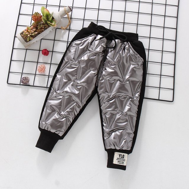 Pantalones de invierno para niños y niñas, pantalón cálido de acolchado grueso de algodón, pantalones de esquí impermeables, ropa para niños