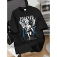 thumbnail image 3 of Boys' 8-12Y Forever Angel Graphic Short Sleeve T-Shirt Crew Neck Black Tee, 3 of 6