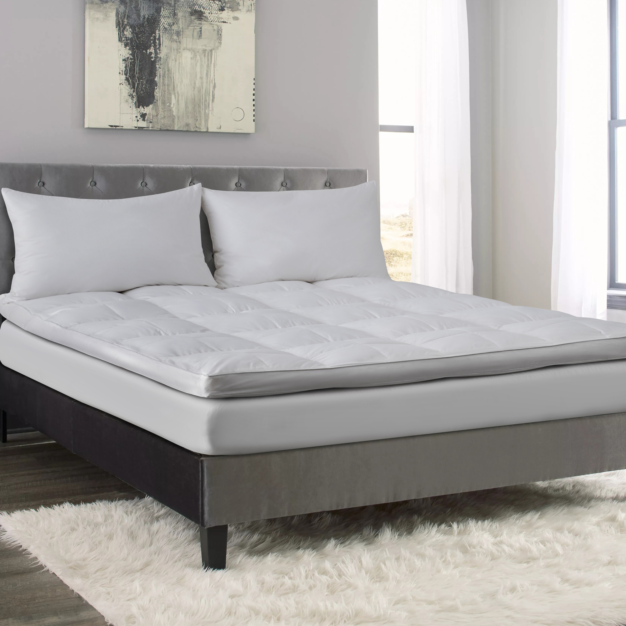 Modern Bedroom The 3 Perfect Featherbed with Featherbed cover CalKing