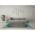 thumbnail image 3 of Ahgly Company Indoor Rectangle Medallion Light Blue Traditional Area Rugs, 3' x 5', 3 of 4