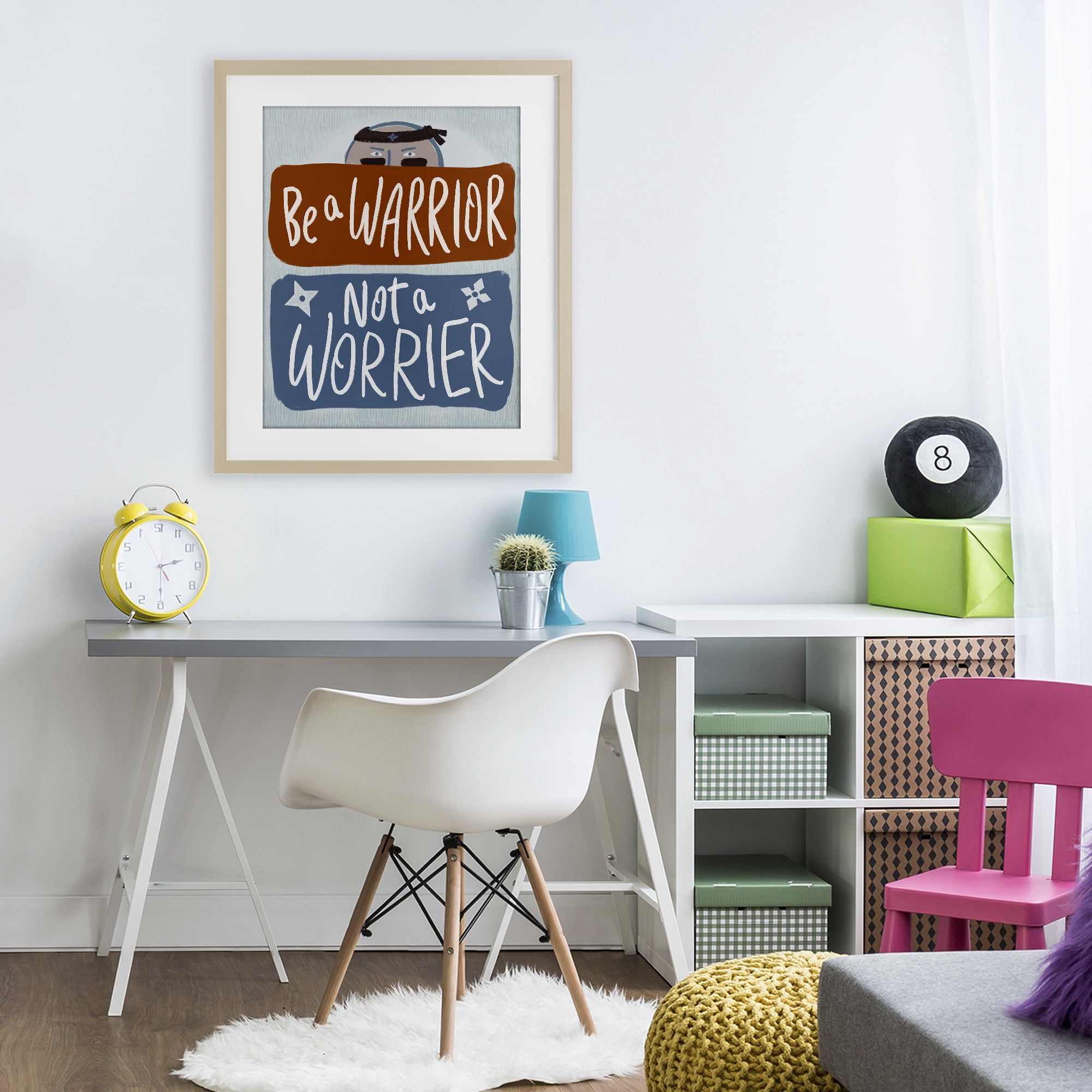 Stupell Industries Warrior Not Worrier Birch Framed Print Under Glass, design by Connie Summers