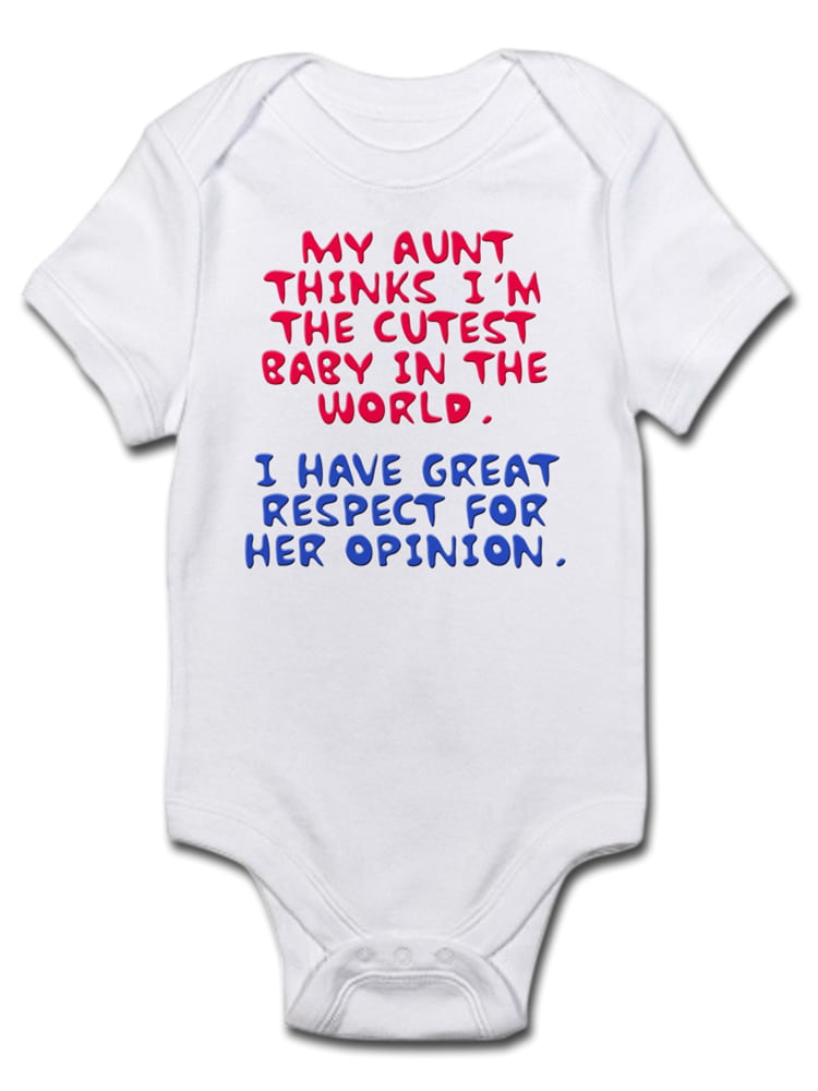 Cute Infant Bodysuit Baby Romper Think Im Cute Aunt/Uncle Body Suit CafePress