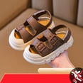 thumbnail image 4 of Unisex Kids Summer Slide Sandals Baby Comfort Anti-Slip Open Toe Adjustable Walking Beach Shower Shoes for Boys Girls Brown 7 M(22), 4 of 9