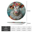 thumbnail image 2 of Balery Vintage Colorful Floral Cow Print Bone China Decorative Plate Ceramic Dinner Plates Art Crafts with Display Stand-10in, 2 of 6