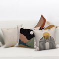 thumbnail image 2 of SHIBA-Boho Pillow Covers 18x18 Inch, Mid Century Sunrise Throw Pillow Covers Abstract Arch Linen Pillow Cases for Sofa Couch Car, Set of 4 (No Inserts), 2 of 4