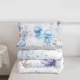 thumbnail image 5 of Erosebridal Watercolor Ocean Coral Twin Comforter Sets,Wild Jellyfish Starfish Bedding Set For Girls Kids, Reversible 2 Pieces, 5 of 7