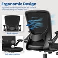 thumbnail image 4 of COOLHUT Office Chair, Ergonomic Office Chair with 8-year time warranty, Comfort Home Office Task Chair, Lumbar Support Computer Chair with Flip-up Arms and Adjustable Height, 300LBS, Black, 4 of 12