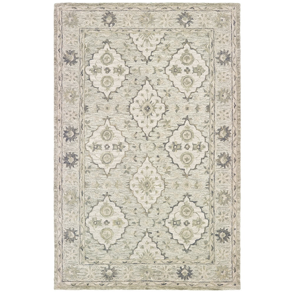 LR Home Traditional Floral 9x12 Green Classic Area Rug
