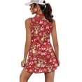 thumbnail image 2 of Yuyamidu Reindeer Tennis Dress HO-HO-HO Sleeveless Golf Dresses Built-in Shorts with Pockets for Women, Red Christmas Womens Athletic Dress Sportswear Size M, 2 of 8