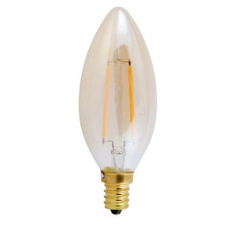 Great Value Decorative LED Vintage Candelabra Light Bulbs, 25W Eqv, Amber  Light, 4 Count CA 