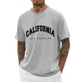 thumbnail image 3 of Mens White T Shirts Tall Quarter Sleeve Big and Tall Streetwear Short Sleeve Shirts Athletic Fit Solid Color Crew Neck Summer Outdoor Basic T Shirts, 3 of 5