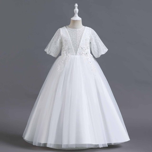Vestido de princesa SDJMa para niñas de mediana edad, vestido de gasa bordado, vestido de princesa