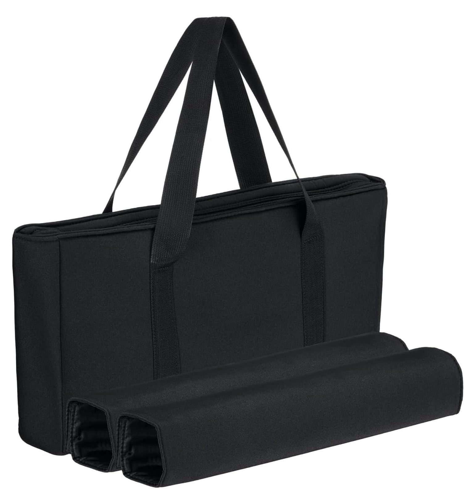 American Mahjong Set - Black Soft Bag - 166 White Engraved Tiles, 4 All-in-One Rack/Pushers Western Mah Jongg Game Set