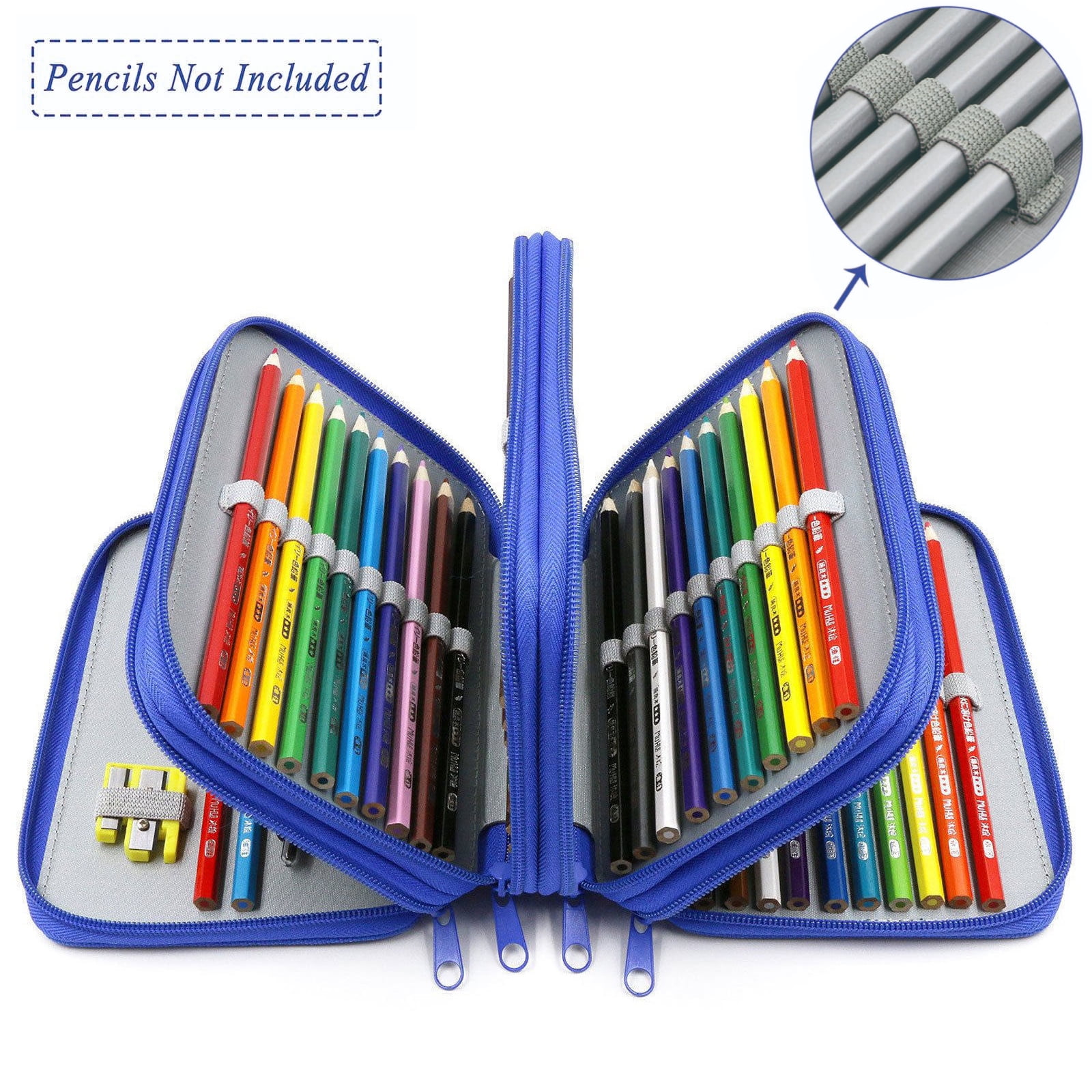 2 Slots Pencil Bag Leather Pen Case Holder Stationery  Office Supplies 