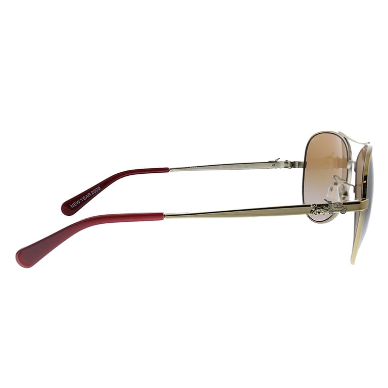Coach L1648 HC 7074 Metal Womens Aviator Sunglasses Light Gold