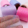 thumbnail image 3 of 6 cm * 5 yardas Sinfonía de malla de puntos plateados rizado arcoíris tul accesorios para lazos regalo DIY artesanía fiesta boda decoración de Navidad rosa, 3 of 4