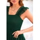thumbnail image 5 of Vestido PRETTYGARDEN Midi de Tul sin Mangas con Fruncido Verde Oscuro XL, 5 of 9