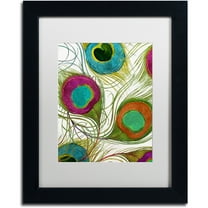 Trademark Fine Art "Peacock Feathers II" Canvas Art by Color Bakery White Matte, Black Frame