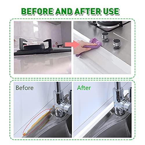 Yosoo PVC Waterproof Sealing Tapes,Self Adhesive Waterproof Sealing Tape  Edge Protector for Kitchen Countertop,Sink,Bathturb,Toilet,Gas Stove and  Wall Coner 