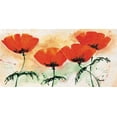 thumbnail image 2 of Florenti, Isa 18x11 White Modern Wood Framed Museum Art Print Titled - Poppies on ricepaper II, 2 of 4