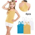 thumbnail image 2 of ZACPNCV 4 Pieces Girls Dance Tank Tops Racerback Camisole Undershirts Spaghetti Strap Camis Dance Clothes Tank Tops for Girls Yellow 12-24 Months, 2 of 7