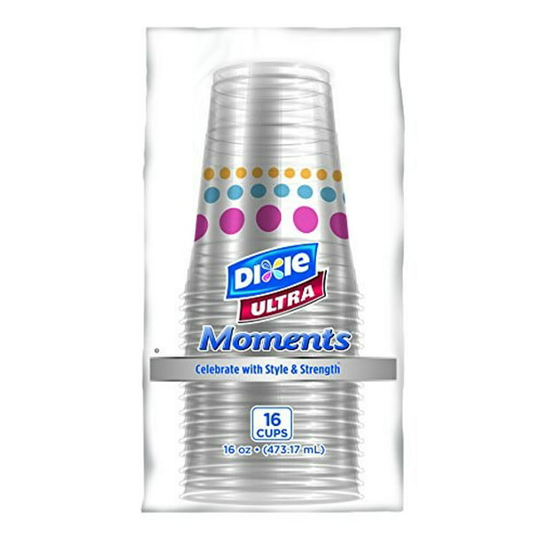Dixie Ultra Moments Plastic Cups, 16 Oz, 16 Ct - Walmart.com - Walmart.com