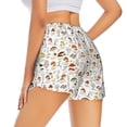 thumbnail image 3 of Sigee Mushrooms And Butterflies for Women's Athletic Shorts High Waisted Running Shorts Pocket Sporty Short Gym Elastic Workout ShortsX-Large, 3 of 9