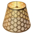thumbnail image 6 of SWAIFDEE Metal Small Lamp Shade, Etched Arrow Design Lampshade for Table Wall Lamp, Outer Antique Bronze Inner Gold, 6x10x7.5in, 6 of 11