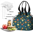 thumbnail image 4 of Pioneer Flower Floral Print Pattern Drawstring Lunch Bag Women - Drawstring Lunch Bag Insulated for Work Office - Stain-Resistant Large Lunchbags for Women with Multi-Pockets, 4 of 6