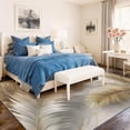 thumbnail image 3 of Modern Minimalist Rug, Luxury Marble Feathers Printed Area Rugs for Bedroom, Gold Palm Leaf Rugs, Washable Carpet, Aesthetic Carpet Floral Home Decor-4' x 5', 3 of 7