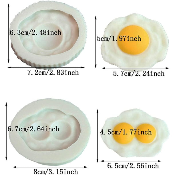 2 Pieces Poached Egg Silicone Mold Double Yolk Eggs s Creative Simulation Fried Egg Resin Molds Egg Shape Handmade Aromas Candle Wax Mould