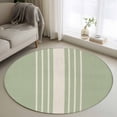 thumbnail image 2 of Sage Green Beige Striped Round Rug 3ft Area Rug Washable Soft Non-Slip 3' Circle Low Pile Rugs Modern Farmhouse Retro Lines Carpet for Bedroom Living Room Entryway Home Office Dining Room, 2 of 9